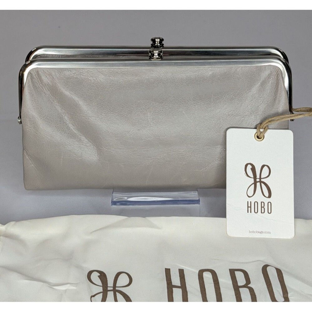 Hobo Lauren Double-Frame Leather Vintage Style Wallet - Driftwood, NWT